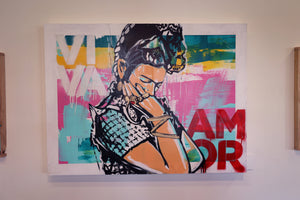 Raul Mejia - Viva Amor, Wall Art, Rebel Tiger, Atrium 916 - Sacramento.Shop