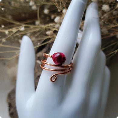 Island Girl Art - Wire Wrapped Ring - Pink Tigers Eye, Jewelry, Island Girl Art by Rhean, Atrium 916 - Sacramento.Shop