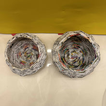 Load image into Gallery viewer, Paper Zen Designs - A Set of Two Paper Weaved Round Basket Containers, Home Decor, Paper Zen Designs, Atrium 916 - Sacramento.Shop

