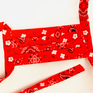 Jean Stone - Red Bandana Pleated Mask - Sacramento . Shop