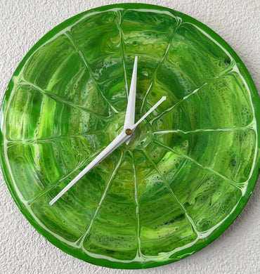 Tami’s Infinite Designs - Up-Cycled Record Wall Clock Lime Slice, Wall Art, Tami’s Infinite Designs, Atrium 916 - Sacramento.Shop