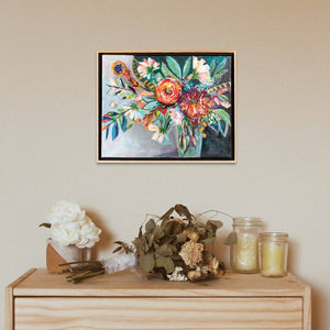 Nida Akhtar Studio - Sapphire Rose Painting, Wall Art, Nida Akhtar Studio, Sacramento . Shop