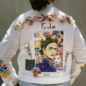 Maggie Devos - White denim Jacket- Frida Queen-Size S/M, Fashion, Maggie Devos, Atrium 916 - Sacramento.Shop