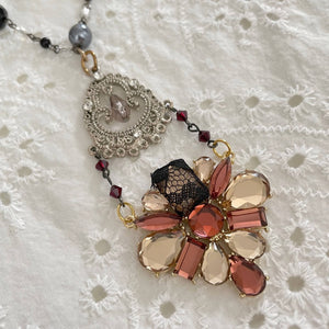Jennifer Keller "Calico" Necklace Made With Salvaged Jewelry, Jewelry, Jennifer Laurel Keller Art, Atrium 916 - Sacramento.Shop