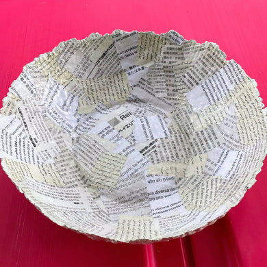 Paper Zen Designs - White Paper Mache Pulp Bowl, Home Decor, Paper Zen Designs, Atrium 916 - Sacramento.Shop