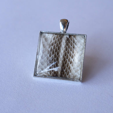 Nekkid Snek Jewelry - Cream Square Garter Snake Pendant - Sacramento . Shop