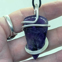 Load image into Gallery viewer, Arcane Moon - Sterling Silver Wrapped Amethyst Pendant, Jewelry, Arcane Moon, Atrium 916 - Sacramento.Shop
