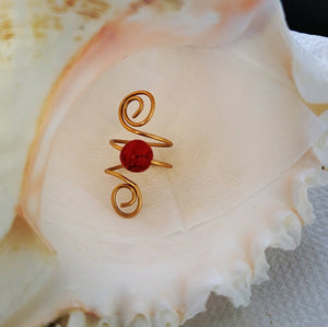Island Girl Art - Wire Wrapped Ring- Red Copper Agate, Jewelry, Island Girl Art by Rhean, Atrium 916 - Sacramento.Shop