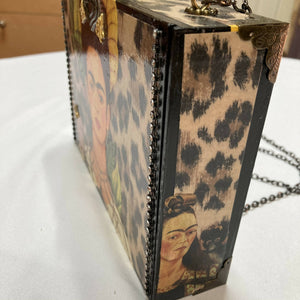 Maggie Devos - Tobacco Box/Purse - Frida Leopard, Crafts, Maggie Devos, Atrium 916 - Sacramento.Shop