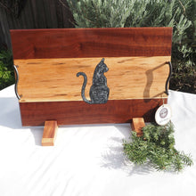 Load image into Gallery viewer, WCS Designs- Serving/Charcuterie board with cat inlay, Wood Working, WCS Designs, Atrium 916 - Sacramento.Shop
