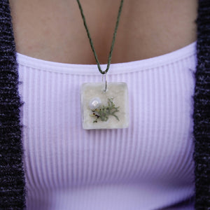Succulent Sirens- Calistoga Lichen Pendant Hemp Necklace, jewelry, Skye Bergen, Sacramento . Shop