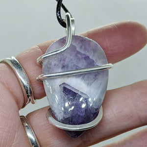 Arcane Moon - Sterling Silver Wrapped Chevron Amethyst Pendant, Jewelry, Arcane Moon, Atrium 916 - Sacramento.Shop