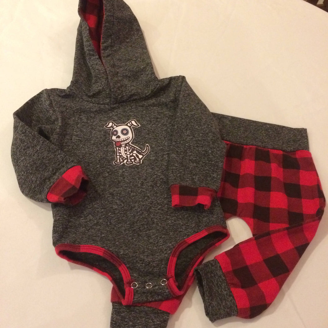 Maggie Devos -Black and grey Puppy Love pullover & pants set - Size 12-18 months, Fashion, Maggie Devos, Atrium 916 - Sacramento.Shop