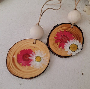 Preserved Flower Wood Ornament, Home Decor, Island Girl Art by Rhean, Atrium 916 - Sacramento.Shop