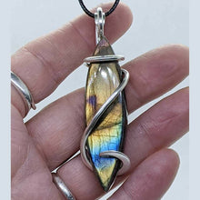 Load image into Gallery viewer, Arcane Moon - Sterling Silver Wrapped Rainbow Labradorite Pendant, Jewelry, Arcane Moon, Atrium 916 - Sacramento.Shop
