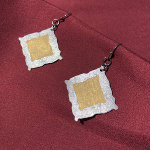 Susan Twining Creations - Tilted Square Earrings with Gold Square Centers, Jewelry, Susan Twining Creations, Sacramento . Shop