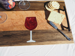 WCS Designs- Serving/Charcuterie board with wine glass inlay, Kitchen & Dishware, WCS Designs, Atrium 916 - Sacramento.Shop