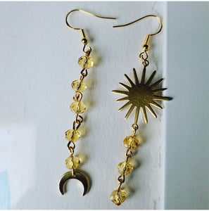 Island Girl Art - Glass Bead Earrings- Citrine Dangle, Jewelry, Island Girl Art by Rhean, Atrium 916 - Sacramento.Shop