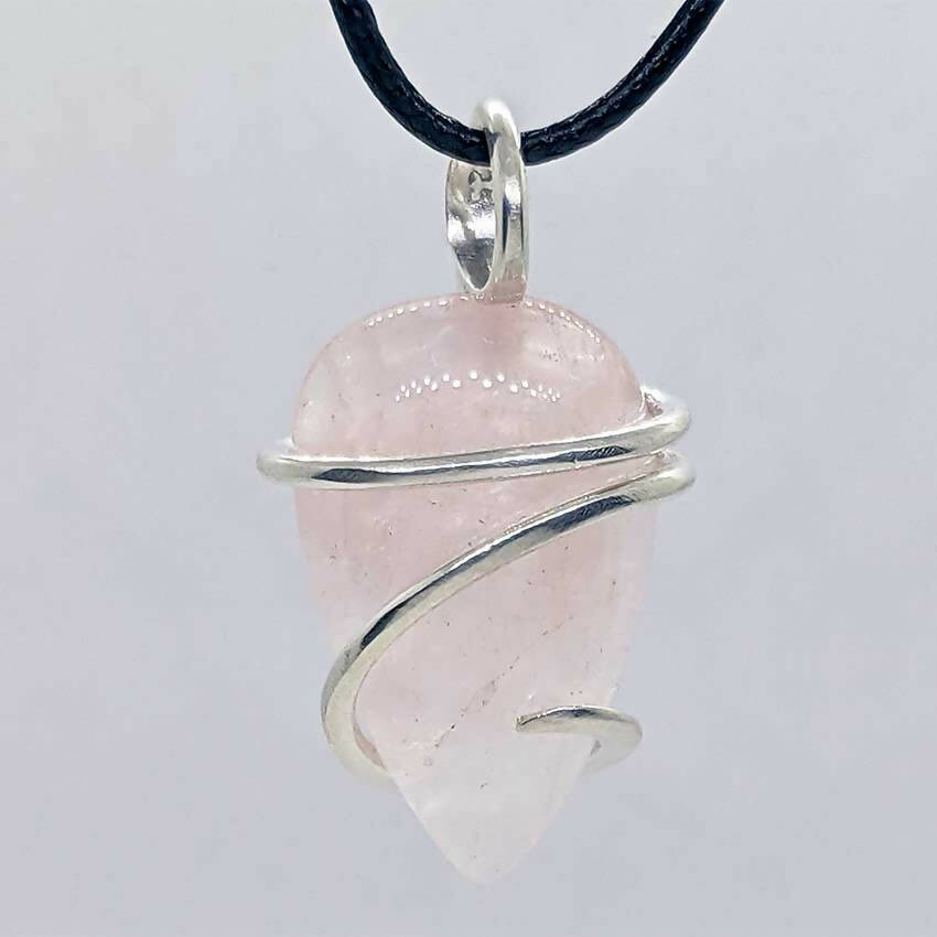Arcane Moon - Sterling Silver Wrapped Rose Quartz Pendant, Jewelry, Arcane Moon, Atrium 916 - Sacramento.Shop