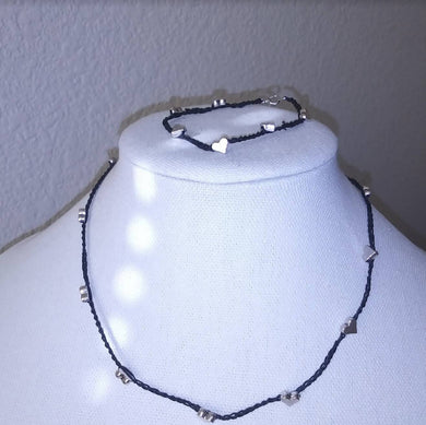 Creations by Jennie J Malloy - Small Metal Hearts Necklace/Bracelet Set, Jewelry, Creations by Jennie J Malloy, Atrium 916 - Sacramento.Shop