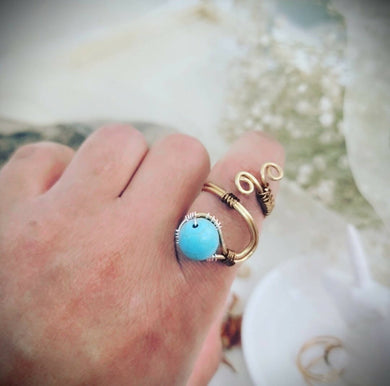Copy of Island Girl Art - Wire Wrapped Ring- Turquoise Copper, Jewelry, Island Girl Art by Rhean, Atrium 916 - Sacramento.Shop