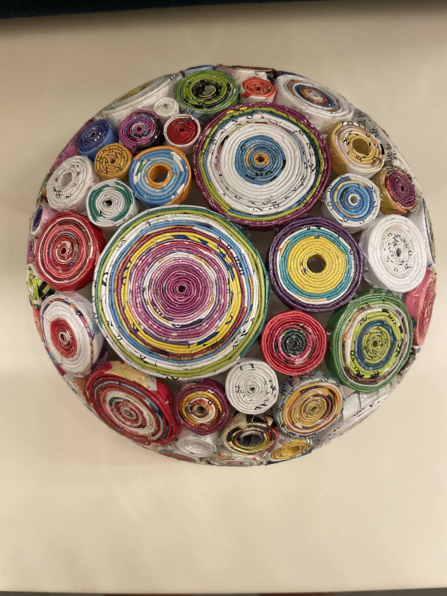 Coiled 8 Recycled Magazine Paper FOLK ART Bowl