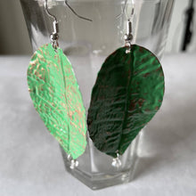 Load image into Gallery viewer, Joyce Pierce- Recycled Copper Hand Painted Leaf Earring with Crystal, Jewelry, Joyce Pierce, Atrium 916 - Sacramento.Shop
