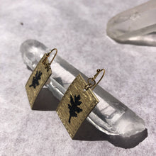 Load image into Gallery viewer, Susan Twining Creations - Textured Gold Earrings with Sparkling Black Oak Leaves, Jewelry, Susan Twining Creations, Sacramento . Shop
