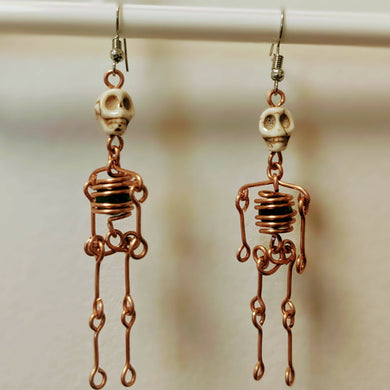 Stone Turner Creations- Small Skeleton Earrings, Jewelry, Stone Turner Creations, Atrium 916 - Sacramento.Shop