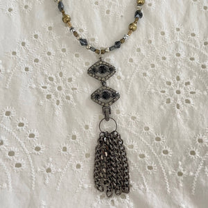 Jennifer Keller "Mood" Necklace Made With Salvaged Jewelry, Jewelry, Jennifer Laurel Keller Art, Atrium 916 - Sacramento.Shop