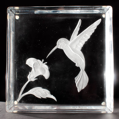 Peace Core Glass Art - Hummingbird sandblast-etched glass plate, Home Decor, Peace Core Glass Art, Atrium 916 - Sacramento.Shop