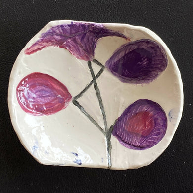 Lorna M Designs - Small Purple Flower Dish, Ceramics, Atrium 916, Atrium 916 - Sacramento.Shop