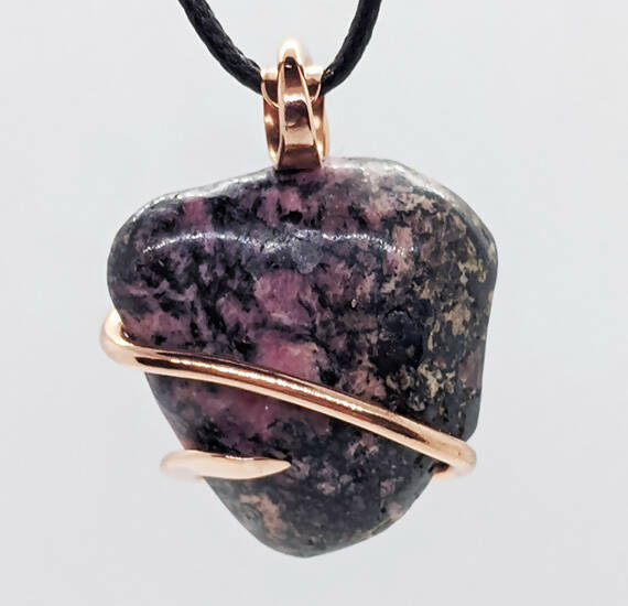 Arcane Moon - Cold forged Copper Wrapped Rhodonite Pendant, Jewelry, Arcane Moon, Atrium 916 - Sacramento.Shop