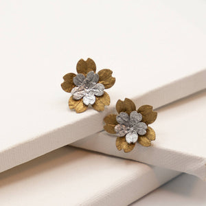 Susan Twining Creations - Gold and Silver Blossom Earrings, Jewelry, Susan Twining Creations, Sacramento . Shop