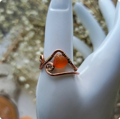 Island Girl Art - Wire Wrapped Ring - Orange Chalcedony, Jewelry, Island Girl Art by Rhean, Atrium 916 - Sacramento.Shop