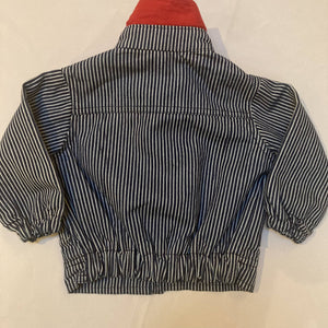 Maggie Devos - Children's Striped denim jacket set with Monkey patches -Size 18 mos., Fashion, Maggie Devos, Atrium 916 - Sacramento.Shop