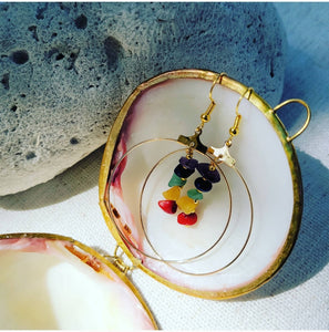 Island Girl Art - Natural Stone Earrings- Chakra Chip Hoop, Jewelry, Island Girl Art by Rhean, Atrium 916 - Sacramento.Shop