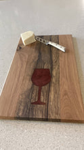 Load image into Gallery viewer, WCS Designs-Hardwood Charcuterie board with Wine glass inlay, Kitchen &amp; Dishware, WCS Designs, Atrium 916 - Sacramento.Shop
