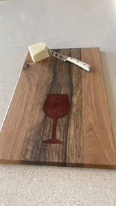 WCS Designs-Hardwood Charcuterie board with Wine glass inlay, Kitchen & Dishware, WCS Designs, Atrium 916 - Sacramento.Shop
