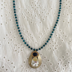 Jennifer Keller "Bluebird in your Heart" Necklace Made With Salvaged Jewelry, Jewelry, Jennifer Laurel Keller Art, Atrium 916 - Sacramento.Shop