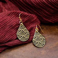 Load image into Gallery viewer, Susan Twining Creations - Black and Gold Japanese Wave Earrings, Jewelry, Susan Twining Creations, Sacramento . Shop
