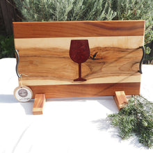 Load image into Gallery viewer, WCS Designs- Serving/Charcuterie board with wine glass inlay, Wood Working, WCS Designs, Atrium 916 - Sacramento.Shop
