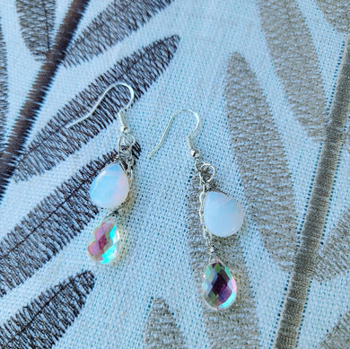 Island Girl Art - Natural Stone Earrings- Opal & Opalite, Jewelry, Island Girl Art by Rhean, Atrium 916 - Sacramento.Shop