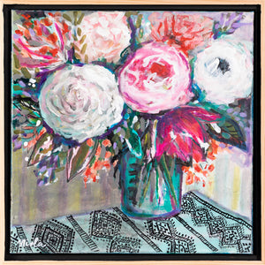Nida Akhtar Studio - Pink Rosette Painting, Wall Art, Nida Akhtar Studio, Sacramento . Shop