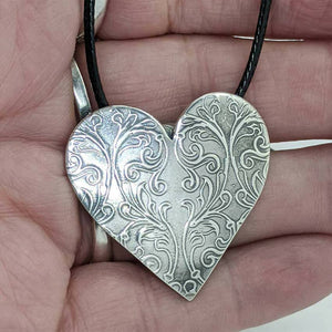 Arcane Moon - Sterling Silver French Ornate Heart Pendant, Jewelry, Arcane Moon, Atrium 916 - Sacramento.Shop