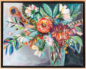 Nida Akhtar Studio - Sapphire Rose Painting, Wall Art, Nida Akhtar Studio, Sacramento . Shop