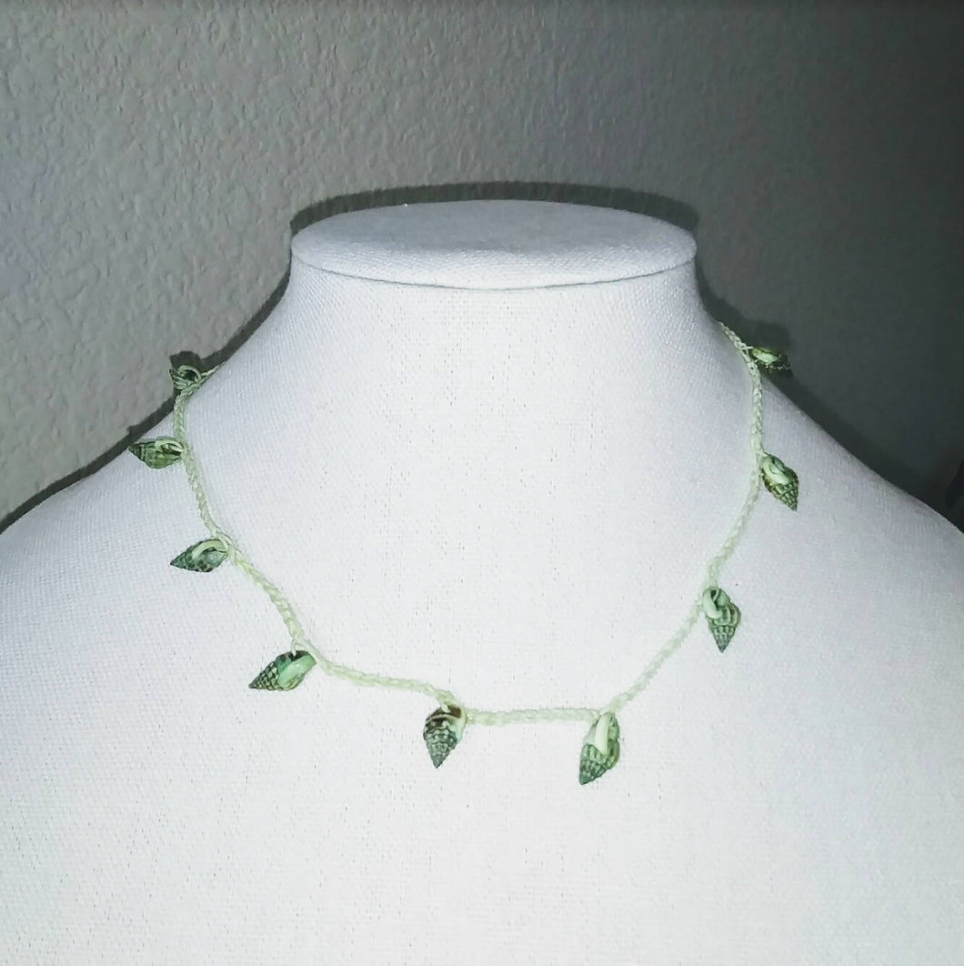 Creations by Jennie J Malloy - Green Shell Necklace, Jewelry, Creations by Jennie J Malloy, Atrium 916 - Sacramento.Shop