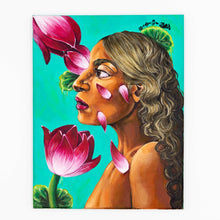 Load image into Gallery viewer, Elysiumstar Art OOAK- Lotus Girl - Acrylic OOAK Pop Surreal Painting, Wall Art, Elysiumstar Art, Sacramento . Shop
