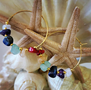 Island Girl Art - Gemstone Hoop Earrings, Jewelry, Island Girl Art by Rhean, Atrium 916 - Sacramento.Shop