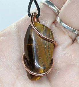 Arcane Moon - Cold forged Copper Wrapped Tigereye Pendant, Jewelry, Arcane Moon, Atrium 916 - Sacramento.Shop